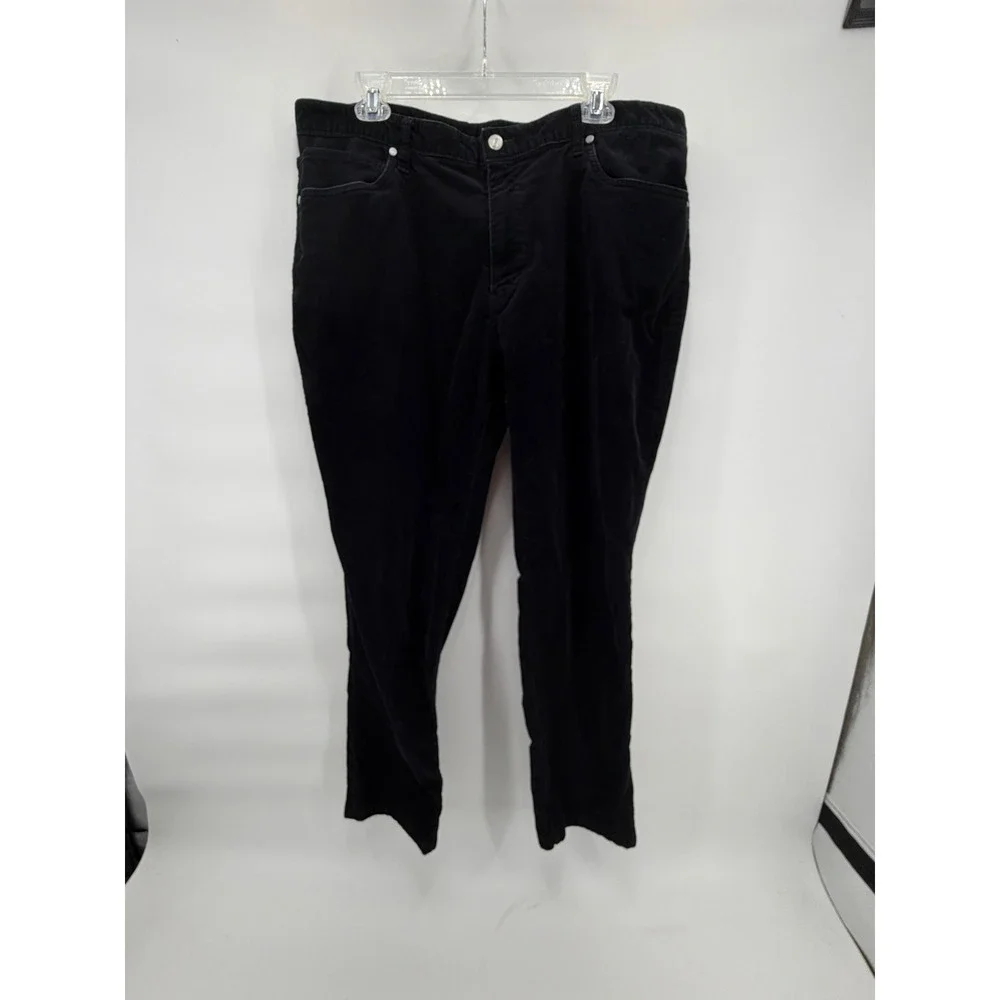 Alfani Men's Black Corduroy Pants 38x31 Slim Straight Stretch 5-Pocket FA22‎